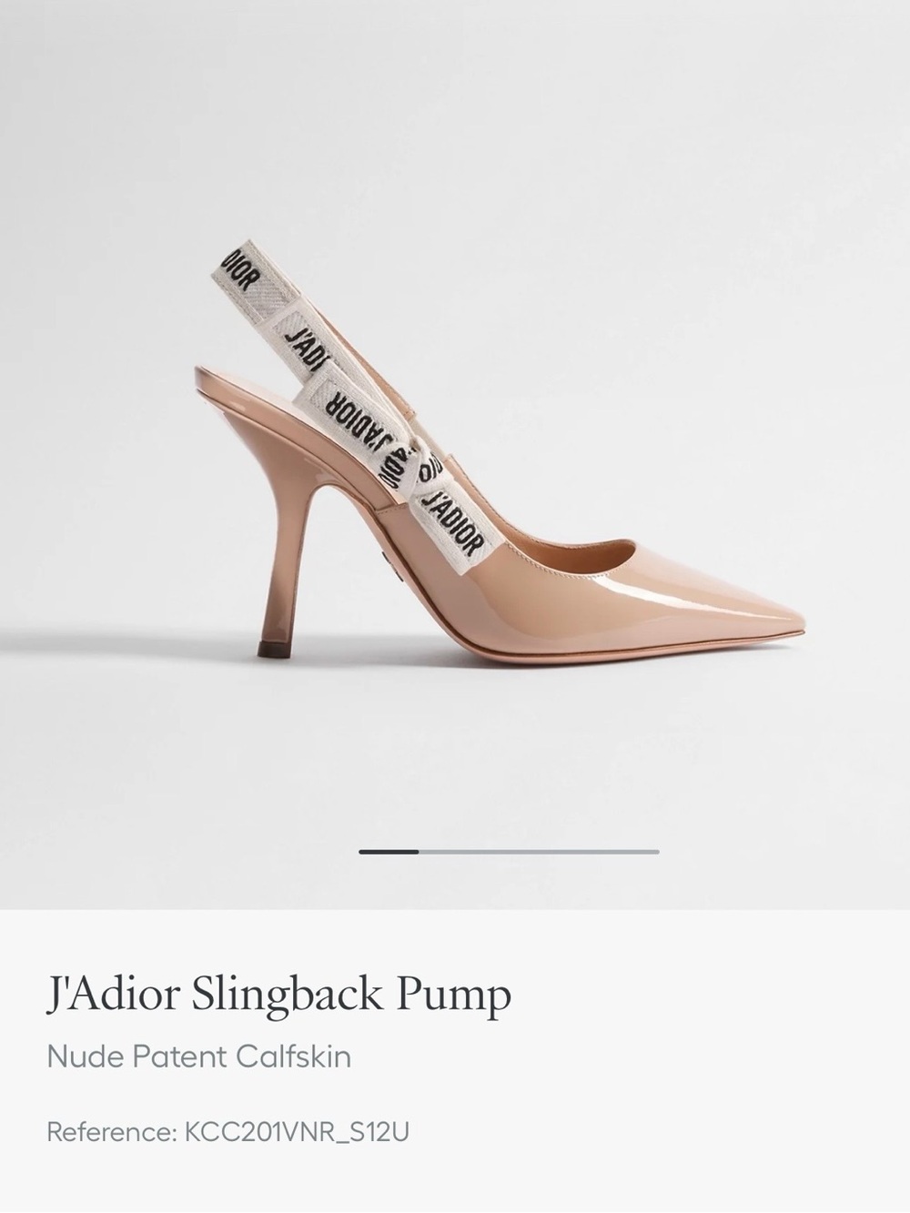 Pre ❤️ Dior Nude Patent Slingback Pump with J'Adior Ribbon